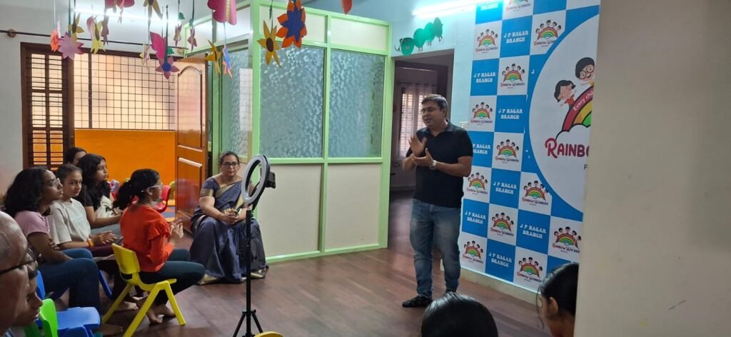 A Speakfluence coach addressing the group