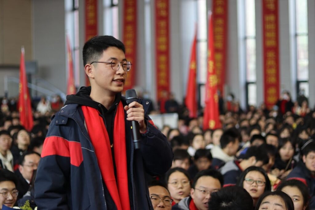 A member mid-speech